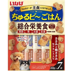 いなば ちゅるビ〜ごはんささみと焼ささみ 牛アキレス入り 10g×7袋 いなばペットフード【あす着】