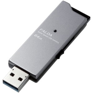 MF-DAU3064GBK ELECOM [USBメモリー/USB3.0対応/スライド式/高速/DAU/64GB/ブラック] メーカー直送
