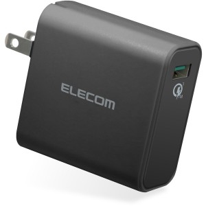 【9/23ポイントUP】ELECOM MPA-ACUQ01BK [スマートフォン・タブレット用AC充電器/QuickCarge3.0対応/USB1ポート/ブラック]