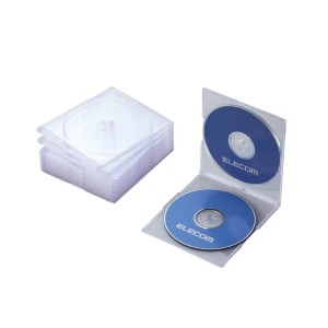 ELECOM CCD-JSCSW10CR クリア [Blu-ray/DVD/CDケース 10枚セット(スリム/PS/2枚収納)]