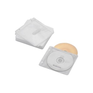 ELECOM CCD-NBWB60WH ホワイト [Blu-ray・CD・DVD対応不織布ケース(60枚) 2穴付き]