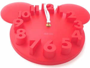 壁掛け 時計 3D ウォール クロック アニマル 掛け時計（赤）かわいい おしゃれ シルエット