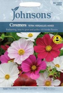 【輸入種子】Johnsons Seeds Cosmos Tetra Versailles Mixed コスモス テトラ・ベルサイユ・ミックス　ジョンソンズシード