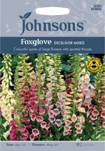 【輸入種子】Johnsons Seeds Foxglove(Digitalis) EXCELSIOR MIXED フォックスグローブ（ジギタリス） エクセルシオール ミックス ジョン