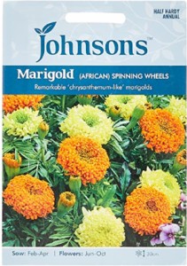 【種子】Johnsons Seeds Marigold (AFRICAN)SPINNING WHEELS マリーゴールド （アフリカン）スピニング ホイール ジョンソンズシード