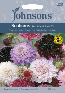 【種子】Johnsons Seeds Scabious Tall Double Mixed スカビオサ トール・ダブル・ミックス ジョンソンズシード