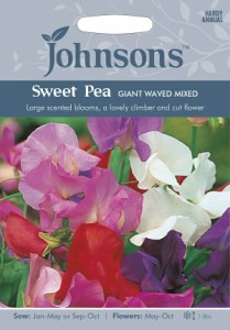 【種子】Johnsons Seeds Sweet Pea GIANT WAVED MIXED スイート・ピー ジャイアント・ウェーブ・ミックス ジョンソンズシード