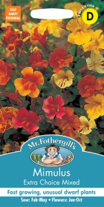 【種子】Mr.Fothergills Seeds Mimulus Extra Choice Mixed ミムラス・エクストラ・チョイス・ミックス ミスター・フォザーギルズシード