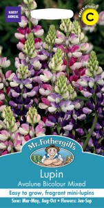 【種子】Mr.Fothergills Seeds Lupin Avalune Bicolour Mixed ルーピン（ルピナス）アヴァルヌ・バイカラー・ミックス ミスター・フォザ