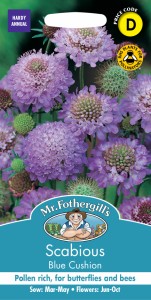 【種子】Mr.Fothergills Seeds Scabious Blue Cushion スカビオサ・ブルー・クッション ミスター・フォザーギルズシード
