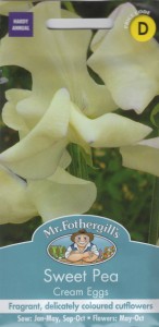 【種子】Mr.Fothergills Seeds Sweet Pea Cream Eggs スイートピー クリーム・エッグス ミスター・フォザーギルズシード