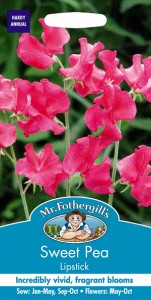 【種子】Mr.Fothergills Seeds Sweet Pea Lipstick スイート ピー リップスティック ミスター フォザーギルズシード