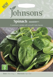 【種子】Johnsons Seeds Spinach AMADOR F1 スピナッチ（ほうれんそう） アマドール・F1 ジョンソンズシード