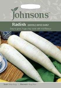 【種子】Johnsons Seeds Radish (MOOLY) MINO EARLY ラディッシュ （ムーリィ）ミノ・アーリー（大根 毛利みの早生） ジョンソンズシード