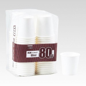 紙コップ ミニカップ 90ml 80個入 ( 商い用 業務用 )