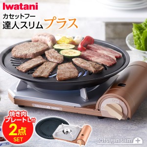 イワタニ カセットフー 達人スリムプラス 焼肉プレート(L) セット ｜ カセットコンロ おうち焼肉 焼き肉 煙 少ない 岩谷 簡易コンロ 防災