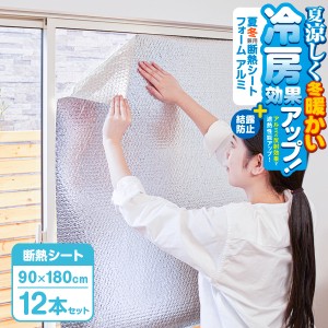 ニトムズ 夏冬兼用断熱シートフォームアルミ 90×180cm 1枚入り×12本セット HH0006 ｜ 冷房効果アップ 窓 窓ガラス 省エネ 暑さ対策 遮