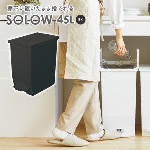 ゴミ箱 SOLOW ソロウ ペダルオープンツイン 45L ブラック ｜ ごみ箱 ダストボックス おしゃれ ペダル式 カップボード下 45リットル キャ