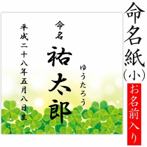 デザイン命名紙 （クローバー）【命名書台紙（小）専用】 赤ちゃん 命名書 命名紙 かわいい 