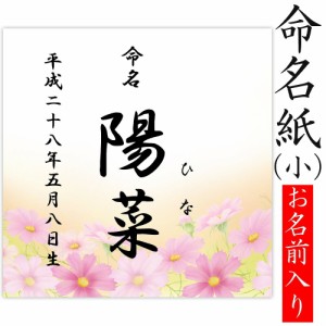 デザイン命名紙 （コスモス）【命名書台紙（小）専用】 赤ちゃん 命名書 命名紙 かわいい 