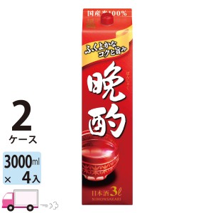 日本酒 日本盛 晩酌 パック 3L(3000ml) 4本入 2ケース(8本)  【送料無料(一部地域除く)】