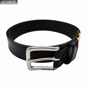 カーハート ベルト Carhartt メンズ レザーベルト 牛革 Burnished Leather Box Buckle Belt 34インチ(ウエスト81-91cm) ブラック/シルバ