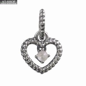 パンドラ チャーム PANDORA Milky White Beaded Heart Dangle  スターリングシルバー925 ブレスレットチャーム レディースアクセサリー