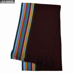 ポールスミス マフラー Paul Smith ポール・スミス MEN SCARF MULTI EDGE REV 2022FW BURGUNDY/BORDE