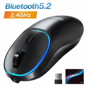 【2022最新型】ワイヤレスマウス 充電式 2.4G高速無線伝送 bluetooth マウス 薄型 静音 無線 Mac Windows タブレット(B1AKSBHe)
