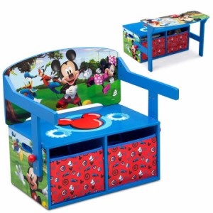 ディズニー ミッキーマウス 収納付き ベンチ テーブルに早変わり 机 収納 おもちゃ箱 ボックス BOXテーブル 子ども家具 Delta