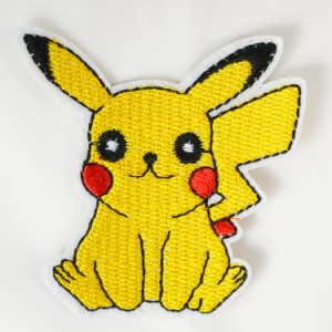 送料無料/ ワッペン ポケットモンスター ピカチュー 全身 刺繍 アイロン キャラクター ポケモン ワッペン アップリケ