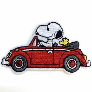 送料無料/ ワッペン スヌーピー 車 刺繍 アイロン キャラクター パッチ アップリケ SNOOPY