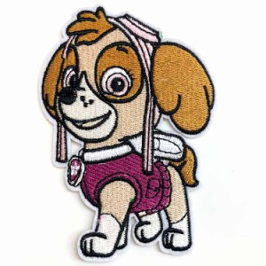 送料無料/ ワッペン パウ・パトロール スカイ 刺繍 アイロン キャラクター パウパト SKYE ワッペン アップリケ