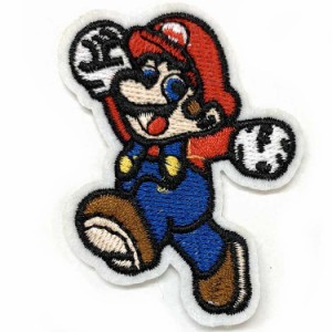 送料無料/ ワッペン マリオブラザーズ マリオ 刺繍 アイロン キャラクター MARIO ワッペン アップリケ