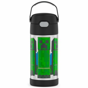 サーモス ステンレス ストロー 水筒 マインクラフト シルバー ストロー 350ml THERMOS 子供 マイクラ