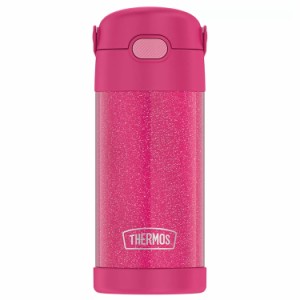 サーモス ステンレス ストロー 水筒 サーモス ステンレス水筒 グリッター ピンク ストロー 350ml THERMOS 子供 無地