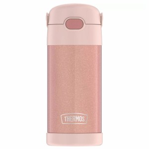 サーモス ステンレス ストロー 水筒 サーモス ステンレス水筒 グリッター ローズ ストロー 350ml THERMOS 子供 無地