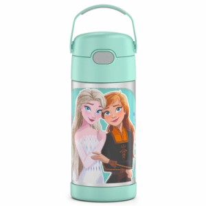 サーモス ステンレス ストロー 水筒 ステンレス水筒 アナと雪の女王 グリーン ストロー 350ml THERMOS 子供