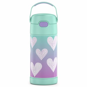 サーモス ステンレス ストロー 水筒 サーモス ステンレス水筒 パープル・ハート ストロー 350ml THERMOS 子供 デザイン