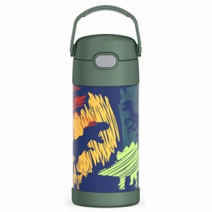 サーモス ステンレス ストロー 水筒 ステンレス水筒 ダイナソー グリーン ストロー 350ml THERMOS 子供 恐竜