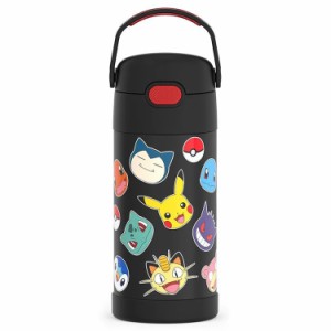 サーモス ステンレス ストロー 水筒 ステンレス水筒 ポケモン 総柄 ストロー 350ml THERMOS 子供 ポケットモンスター ピカチュー