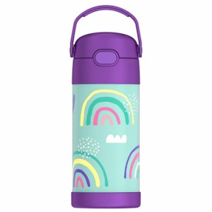 サーモス ステンレス ストロー 水筒 ステンレス水筒 レインボー パープル ストロー 350ml THERMOS 子供 虹