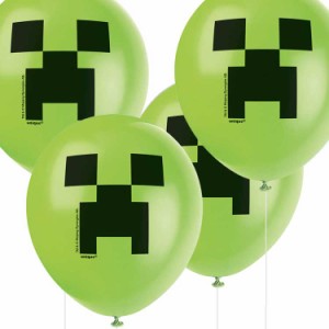 送料無料/ 風船 8個セット マインクラフト パーティグッズ 誕生日 室内装飾 キャラクター風船