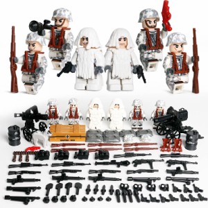 MOC LEGO ブロック 互換 ARMY WW2 ドイツ軍特殊部隊 雪中戦 カスタム ミニフィグ 6体セット 大量武器・装備・兵器付き 【海外から直送】