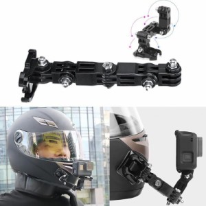 オートバイヘルメット 顎マウント 固定ホルダー GoPro Hero 9 8 7 (2018) 6 5 ブラック GoPro Max DJI Osmo Action Xiaomi Yi アクション