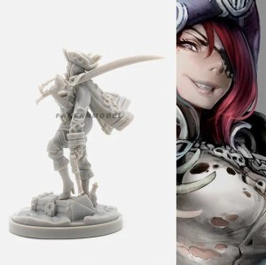 33mm 1/35 KINGDOM DEATH キングダム・デス Swashbuckler 女海賊 パイレーツ 未塗装 レジン製 組み立て キット フィギュア プラモデル 人