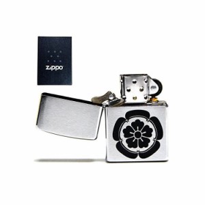 ジッポー ZIPPO ライター #200 クロームサテーナ 織田木瓜 織田信長 家紋 オリジナル デザイン ジッポ [ラッピング 対応]