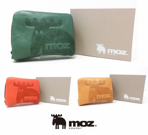 moz モズ Elk エルク ヘラジカ 本革二つ折り財布 86000 全3色 グリーン・レッド・キャメル 天然皮革 Sweden スウェーデン 北欧