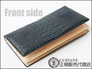 ゴダン 財布 長財布 GODANE カイマン クロコダイル 長束 spcw8018sd Navy ネイビー 内側：ヌメ革 テールレザー使用 春財布 メンズ長財布