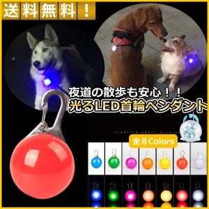 光る首輪 犬用 レインボー LED ペンダント 防水 電池式 ペット用 今の首輪に取り付けOK 夜の犬の散歩を安全に 大型犬 小型犬 もOK